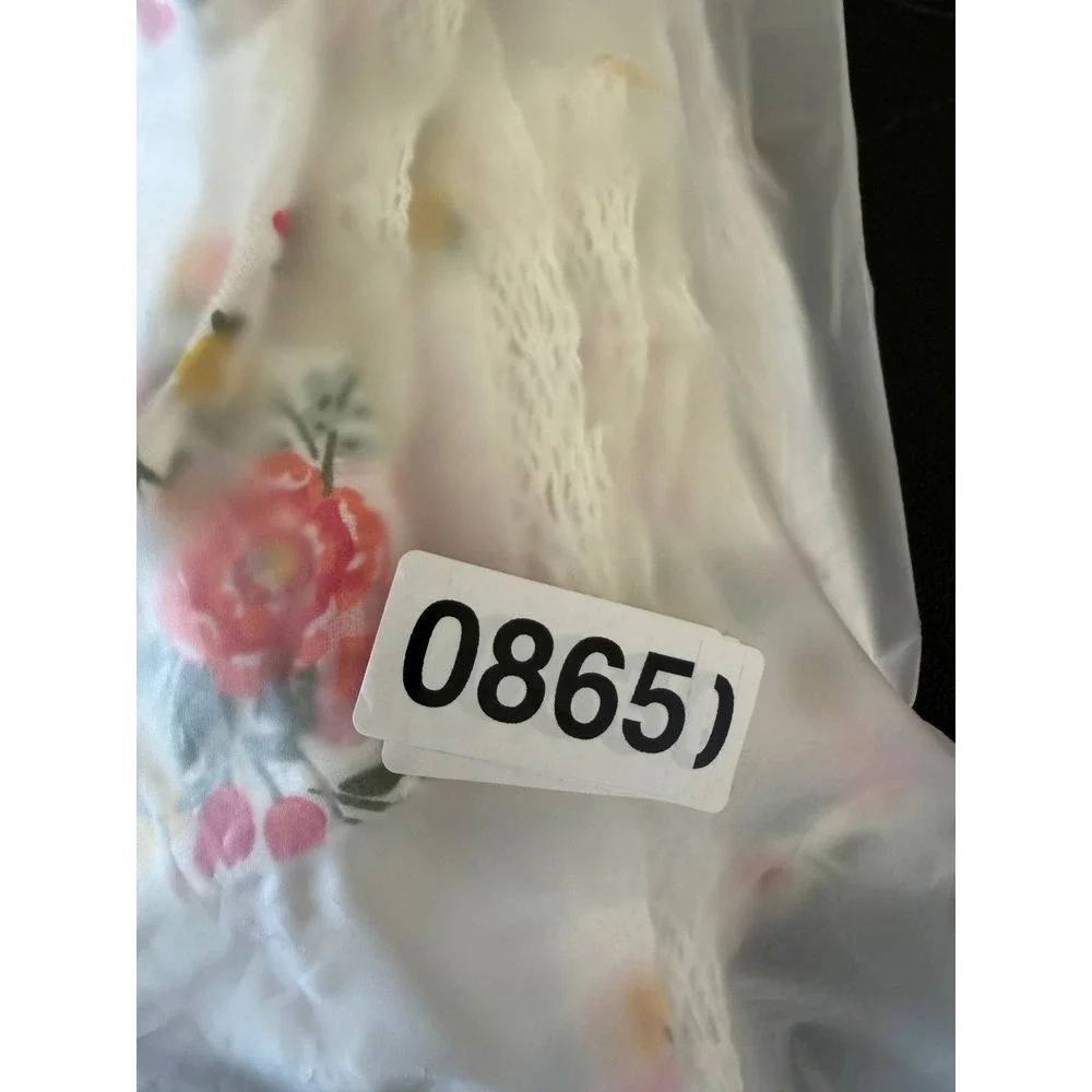 Haute Hippie Style Dress Girls 4T White Floral Tiered Cotton Cottagecore
